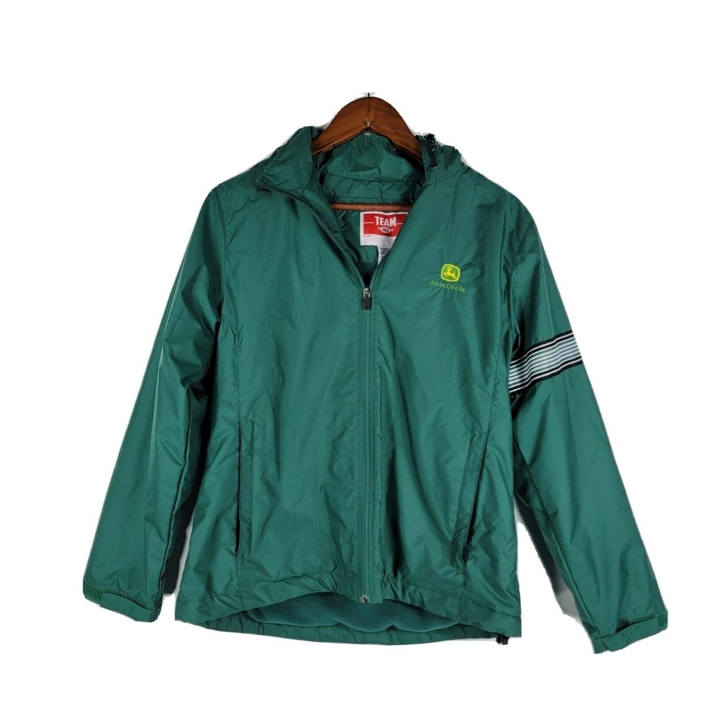 Vintage John Deere Logo Trucker Farm Work Chore Jacket Coat Mens Size Me…